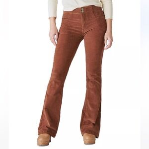 NWT Lucky Brand Corduroy High Rise Stevie Flare in Cocoa size 8/29